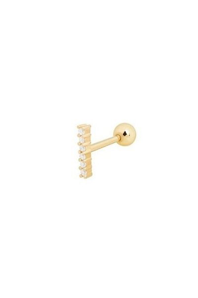 Erer Gümüş Silver Jewelled Tragus Cartilage Piercing Single Earring Hs16t36e