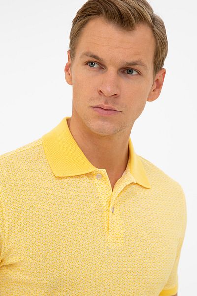 Pierre Cardin Μπλουζάκι Polo Λαιμόκοψη Κίτρινο Slim Fit