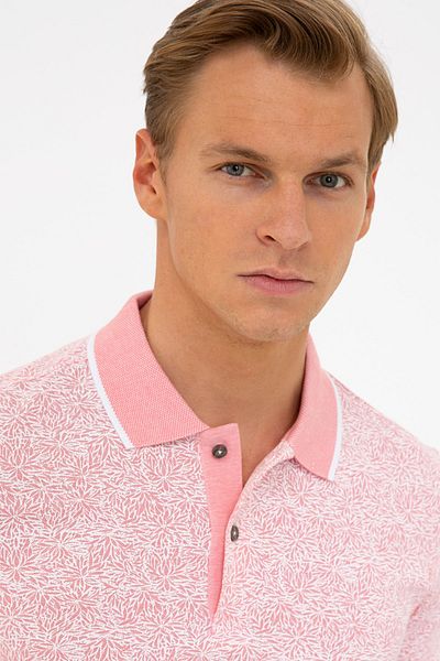 Pierre Cardin Ροζ Slim Fit Polo T-Shirt με λαιμόκοψη