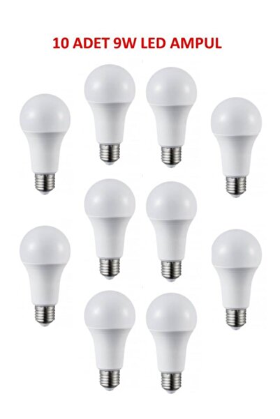 Noas 9w Led Ampul Beyaz Işık E-27 Duylu 10 Adet