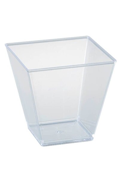 BERGAMA PLASTİK Kristal Plastik 60 ml Kübik Kase Sosluk (30 Adet)