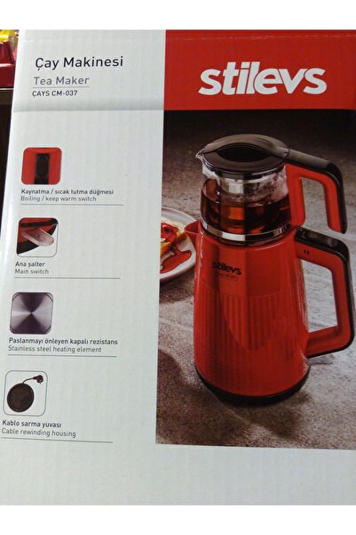 Stilevs Cm -037 Cam Çay Makinesi Kırmızı
