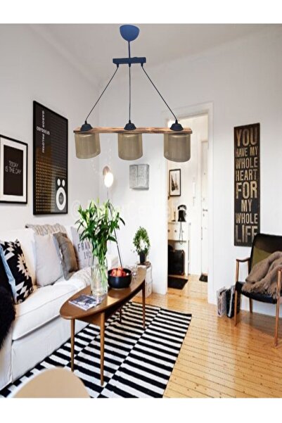 ORADEKOR Sıralı Ahşap Avize 3'lü