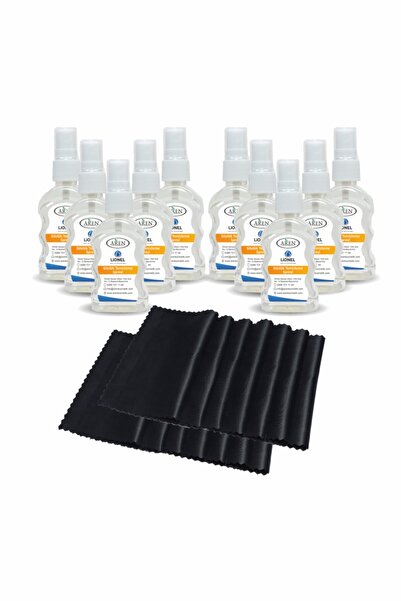 Lionel 10 قطع من محلول تنظيف النظارات و10 قطع قماش من الألياف الدقيقة