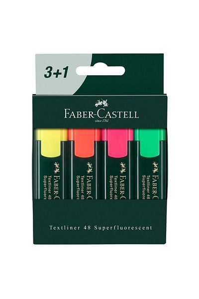 Faber Castell Faber-castell Textliner Highlighter 3+1 Set