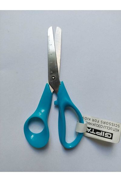 Gıpta K712 Ruled Blunt Tip Abs Handle Children's Scissors - Blue - Wren Book House