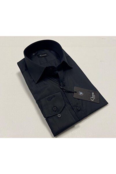 Chamis Slimfit Black Satin Shirt