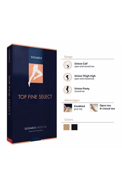 Sigvaris Unisex Black Long Compression Socks