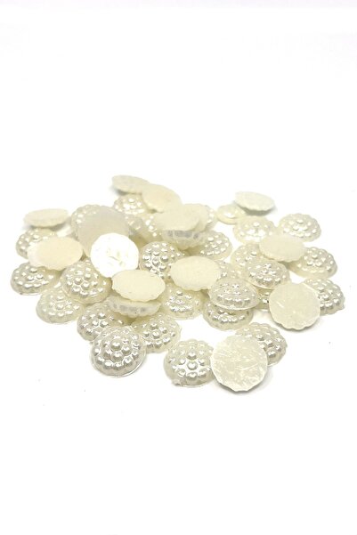 Tahtakaledeyim نصف حبات لؤلؤ بلاك بيري 10 مم بلاستيك لون كريمي (100 حبة)