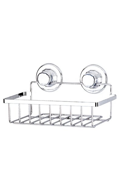 Teknotel DELME VİDA MATKAP YOK! VAKUMLU TEK KATLI BANYO DUŞ RAFI KROM DM241