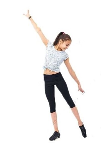 nacar çarşı Girl's Capri Length Black Tights