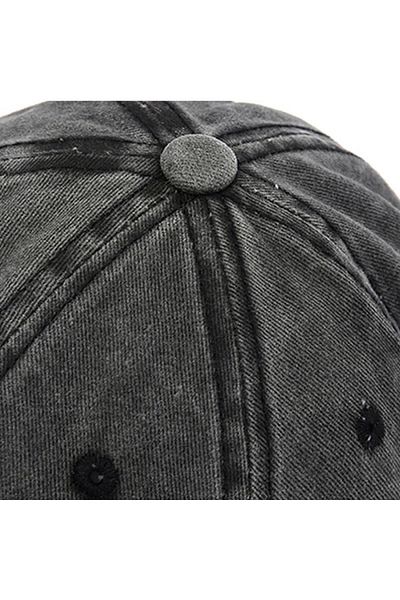 Boom İstanbul Plain Black Washed Vintage Hat
