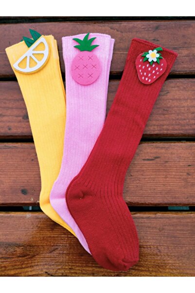 janus çorap Below Knee Socks Baby And Kids Socks With Accessories Lemon Pinea...
