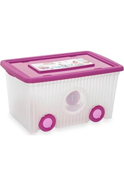 Gold Paper F384pembe Trendy 40 Lt Tekerlekli Ve Çekme Aparatlı Oyuncak Saklam...