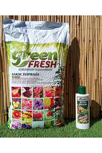green fresh 2 Li Set 10 Lt Torf + Bitki Besini Yeşil Yapraklı Bitkiler Için S...