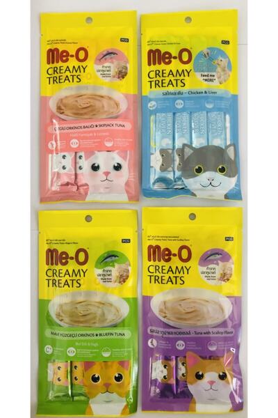 me-o Creamy Kedi Ödül Maması Farklı Çeşit 60gr X 4 Paket 032