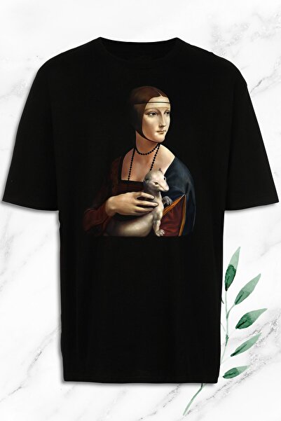 perseusshopping Oversize kroj Umetnička slika Leonardo da Vinči Žena sa štipa...