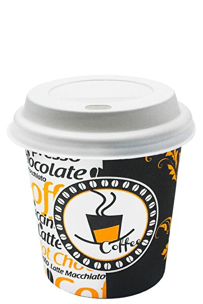 Aygün Cup 5 oz White Lid Carton Cup Vending Machine Tea Paper Cup 160ml - 100Pcs