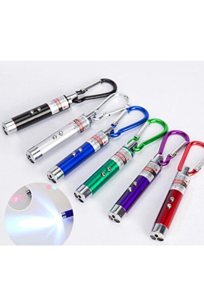Gema Mini Kırmızı Lazer Pointer Mor Işık Beyaz Işık Anahtarlıklı Lazer Kırmız...
