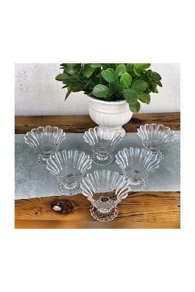 ALMARANDİ 6 Pieces Footed Glass Presentation Holder