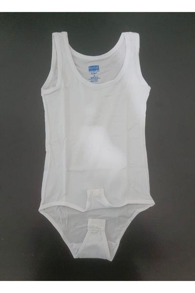 Berrak Tricot de corp pentru copii cu bretele groase, cu capse în partea de jos, din bumbac din 2 piese