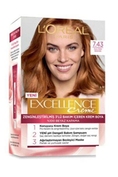 L'Oreal Paris Loreal Excellence Creme 7.43 Sultan Bakırı
