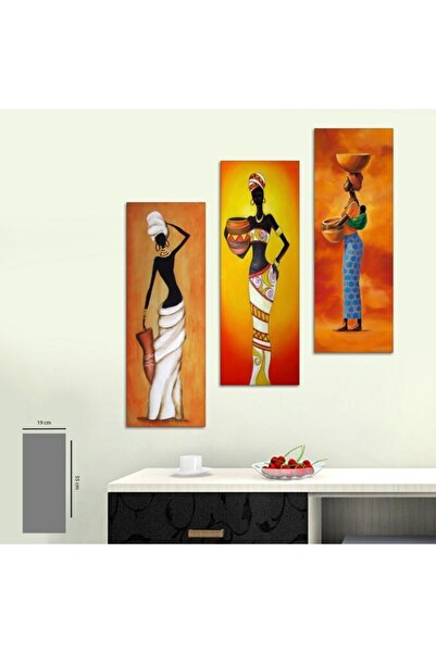 nefes 3parçalı Afrikalı Kadınlar Mdf Tablo