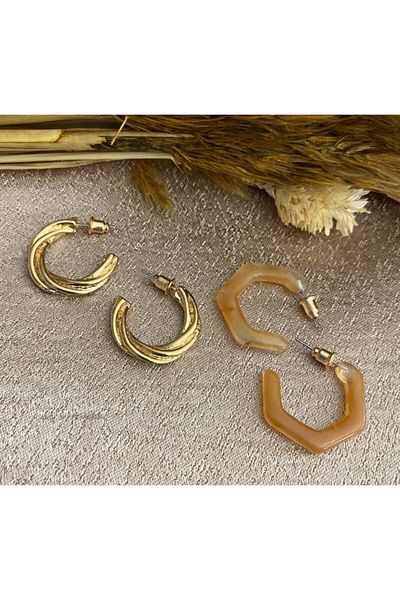 Markiz Takı Set of Two Earrings 2 Cm