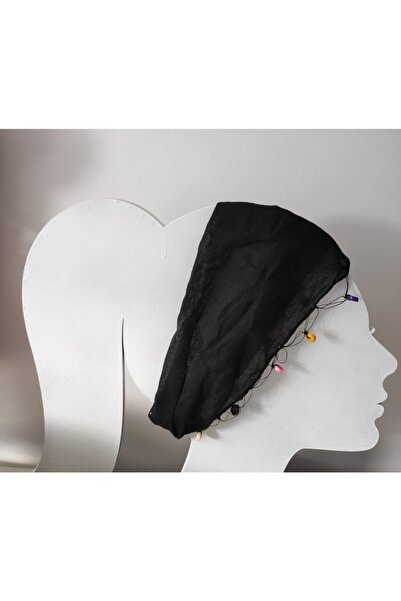 sema aksesuar Μαύρη μπαντάνα με λεπτομέρεια από χάντρα