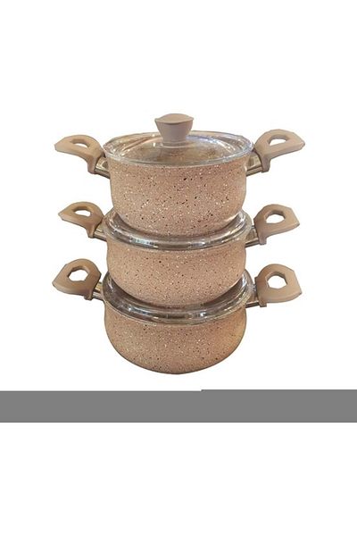 OMS 6 Piece Granite Casserole Set 3027 Brown