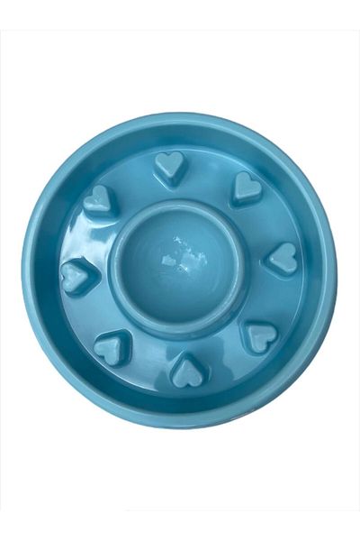 Bayraktar Ally Paws Happy Hunting Bowl Cat Dog Slow Food Eating Bowl-Blue