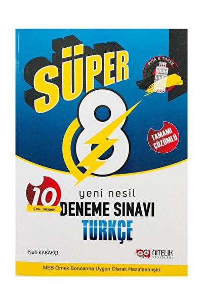 Nitelik Yayınları 8. Sınıf Yeni Nesil Süper Türkçe 10'lu Deneme Sınavı