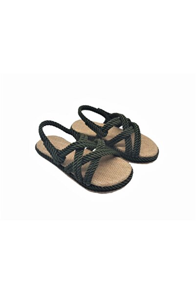 Sanbe 503 T 4803 31-36 Kız Çocuk Halat Sandalet Haki