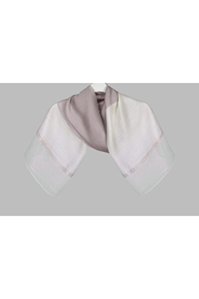 ARMANDA Silk Double Color Shawl - Mink-Ecru