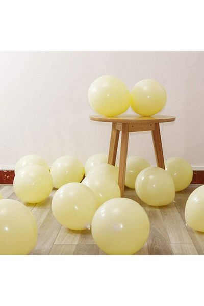 Parti dolabı Pack of 30 Yellow Macaroons Pastel Color Matte Balloon