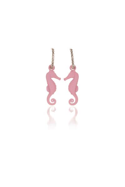 Leerybee ماتي اللون الوردي أقراط حصان البحر مضاد الأرجية