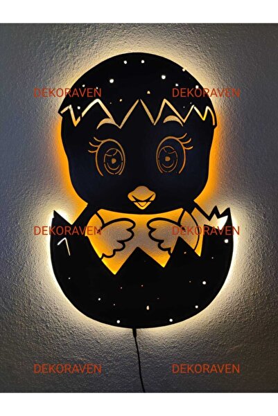 dekoraven Civciv Led Işıklı Tablo-gece Lambası