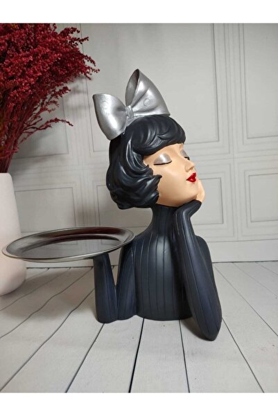 biomaxi plus Tepsili Kız Sunumluk Antrasit & Gumus (34 Cm X 27 Cm)