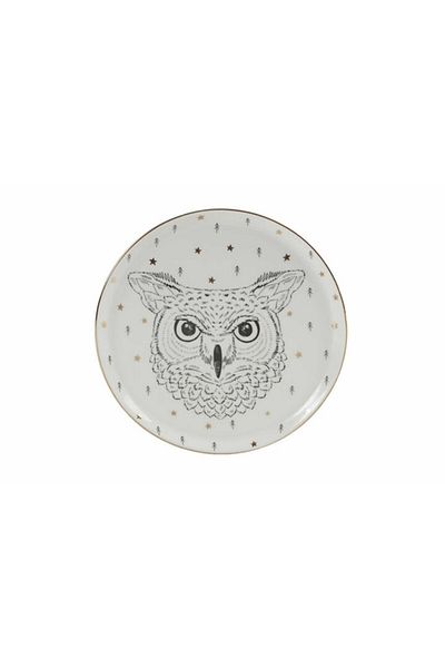 Porland Lfh Forest Owl Flat Plate 20cm