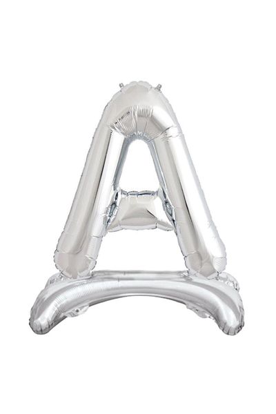 Bkmc 34'' Footed Silver Letter A Foil Balloon