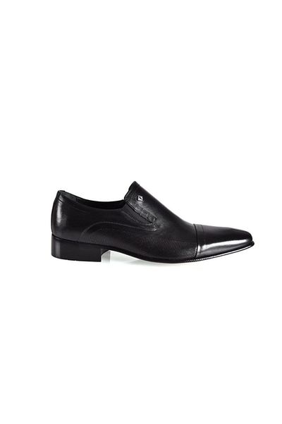 Fosco Men's Black Genuine Leather Classic Shoes 3015