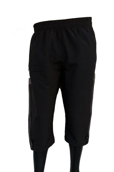 Enrico Ferry Enrico Ferry Men's Black Side Stripes Quick Drying Features Pocket Plus Size Capri Edy2043