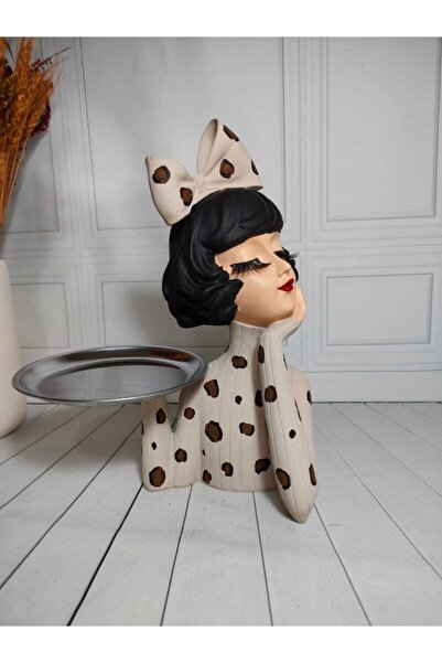 biomaxi plus Tepsili Kız Sunumluk Leopar Desenli Kirpikli (34 CM X 27 CM)