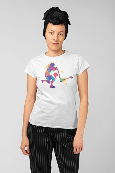 ErTaPassage Scooter alb cu imprimeu femei tricou - T7989514