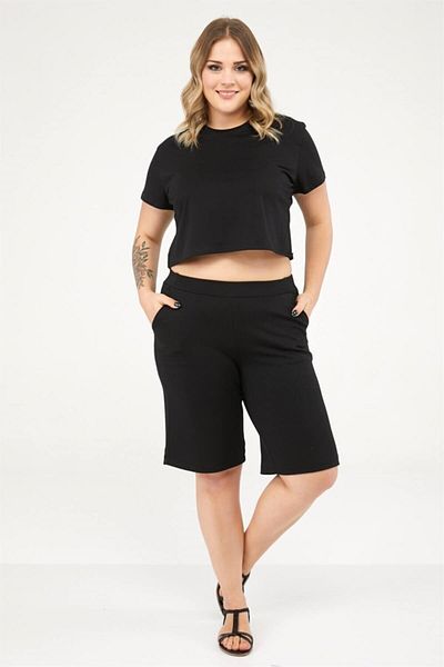 Seamoda Tricou negru de bază pentru femei