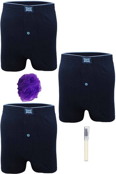 Tutku Ανδρικό μπόξερ Navy Blue με βαμβακερά κουμπιά *Σετ 3 + Άρωμα στυλό + Πανί