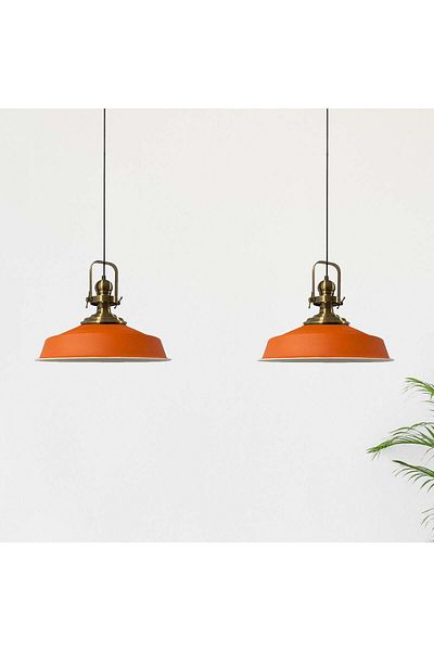 Bamyum Pendelleuchte Asletl, 2 Flammig Metall 41 cm, Turuncu Lamba