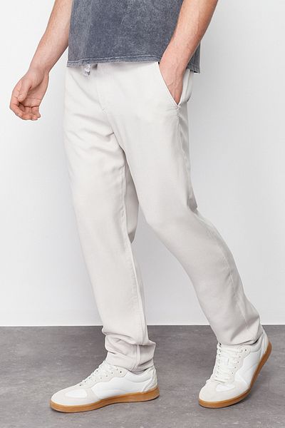 Trendyol Collection Unisex Stone Colored 100% Lyocell Rubber Waist Tied Comfortable Trousers - Tmnss24Pl00011