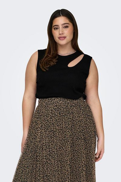 Only Carmakoma CARFRINO S/L ВИРІЗАНИЙ РЕБРИСТИЙ ТОП JRS