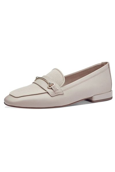 Tamaris Damen Halbschuhe Slipper 1-24224-42 Creme 418 Ivory Leder und Textil mit TOUCH-IT